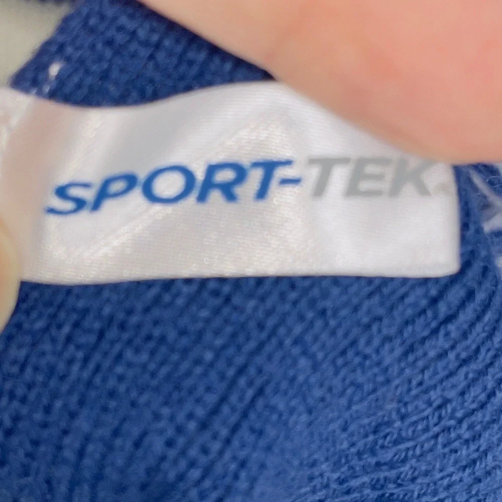 Sport-Tek Unisex Husky Mascot Striped Scarf OSFA Blue White Knit Fringe CT 50